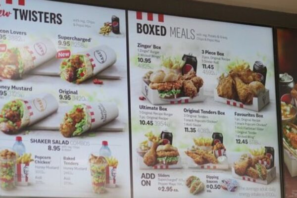 KFC Menu with Prices in Australia