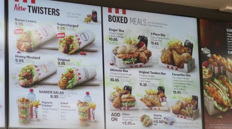 KFC Menu with Prices in Australia